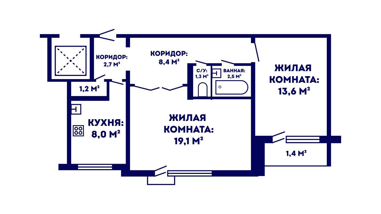 2 комнатная квартира  по адресу Гродно, Дзержинского, 113