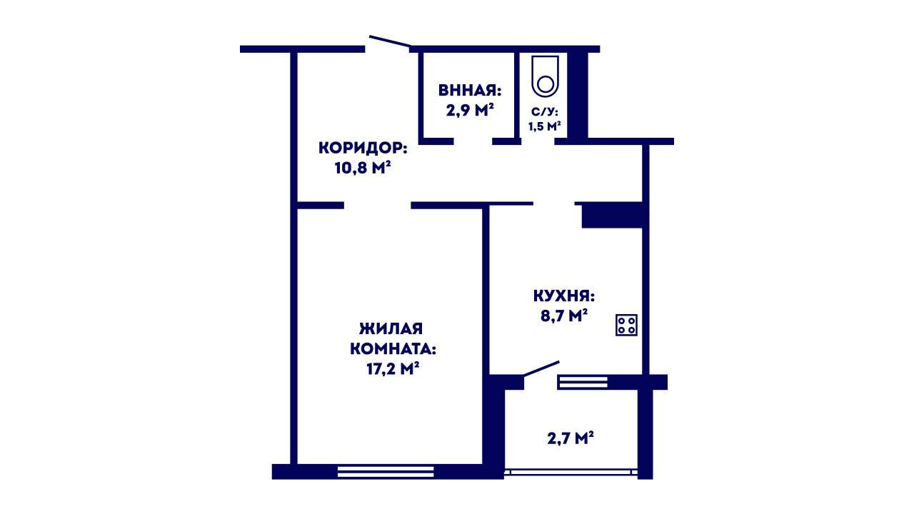 1 комнатная квартира  по адресу Гродно, Кабяка, 18